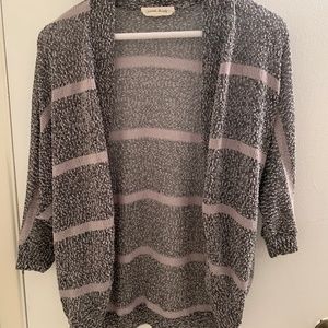 Textured Grey with lavender strips Cardigan